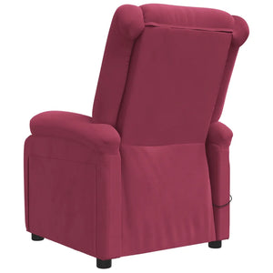 Poltrona Elettrica Reclinabile in Velluto Rosso Vino cod mxl 6363