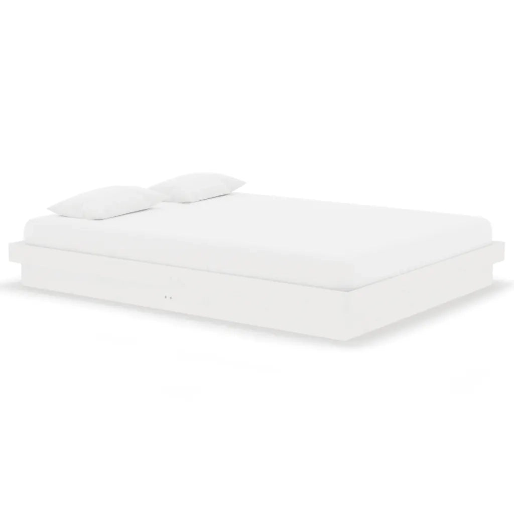 Giroletto-Struttura Letto Bianco in Legno Massello 140x190 cm 243771