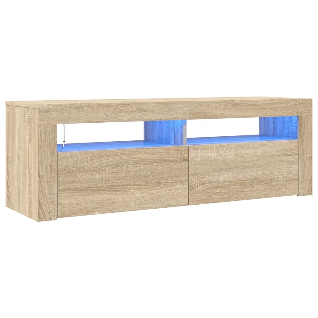 Mobile Porta TV con Luci LED Rovere Sonoma 120x35x40 cm 804313