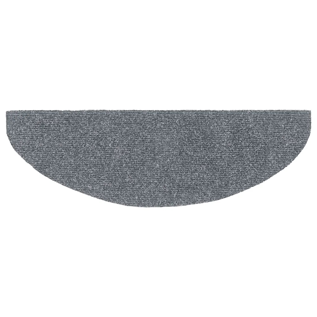 Tappetini per scale autoadesivi 5 pz 65x21x4 cm Grigio chiaro Semicircolari Grandi 149704