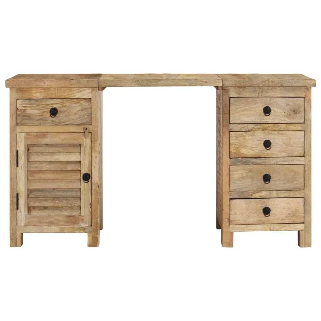 vidaXL Scrivania a Colonna in Legno Massello di Mango 140x50x77 cm