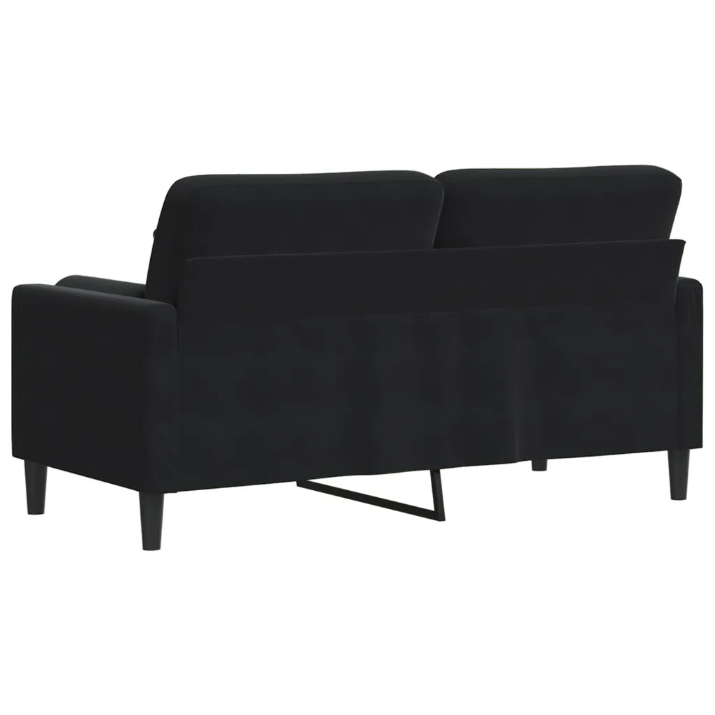 vidaXL Divano a 2 Posti con Cuscini Nero 140 cm in Velluto