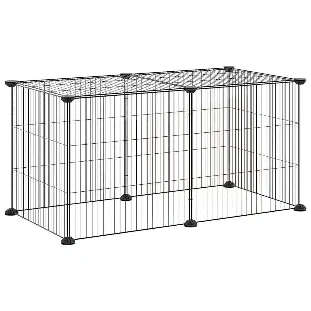 Gabbia per Animali Domestici 8 Pannelli Nero 35x35 cm Acciaio cod mxl 54361