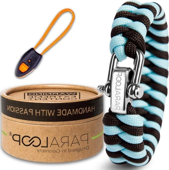 Armband in paracord con flauto di segnalazione per donne - con chiusura in acciaio inossidabile - bracciali per donne