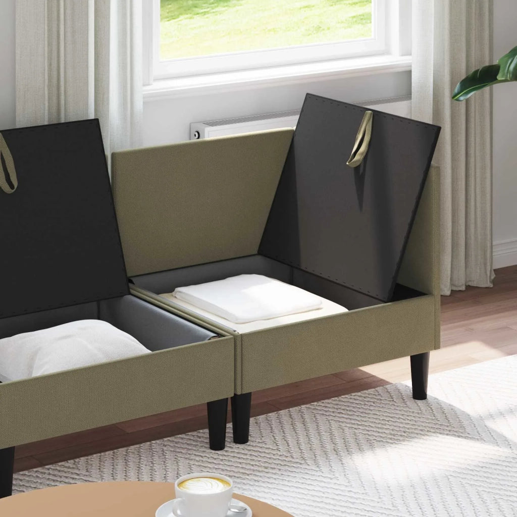 Set di mobili per il soggiorno 4 pcs Cachi Tessuto