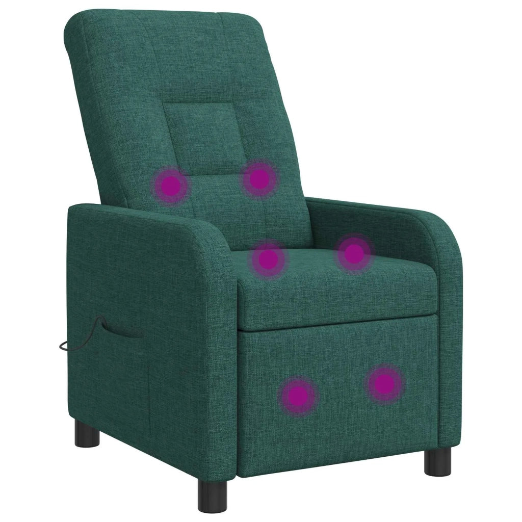 Divano Sedia-Poltrona Massaggiante Verde Scuro Tessuto 616243