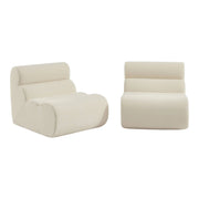 Divano modulare bouclé, 2 posti, bianco