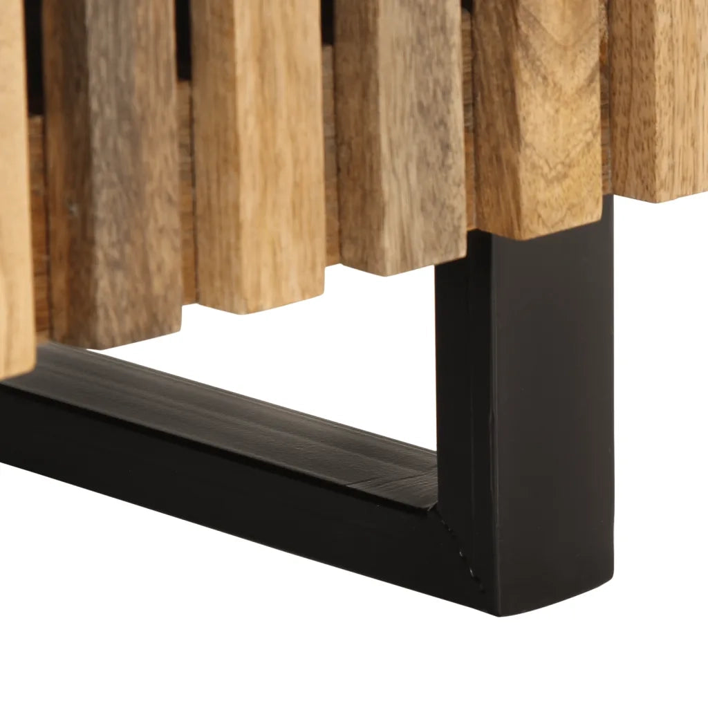 Comodini 2pz-Set di 2 Tavolino da notte 40x34x46 cm in Legno Massello di Mango 300326