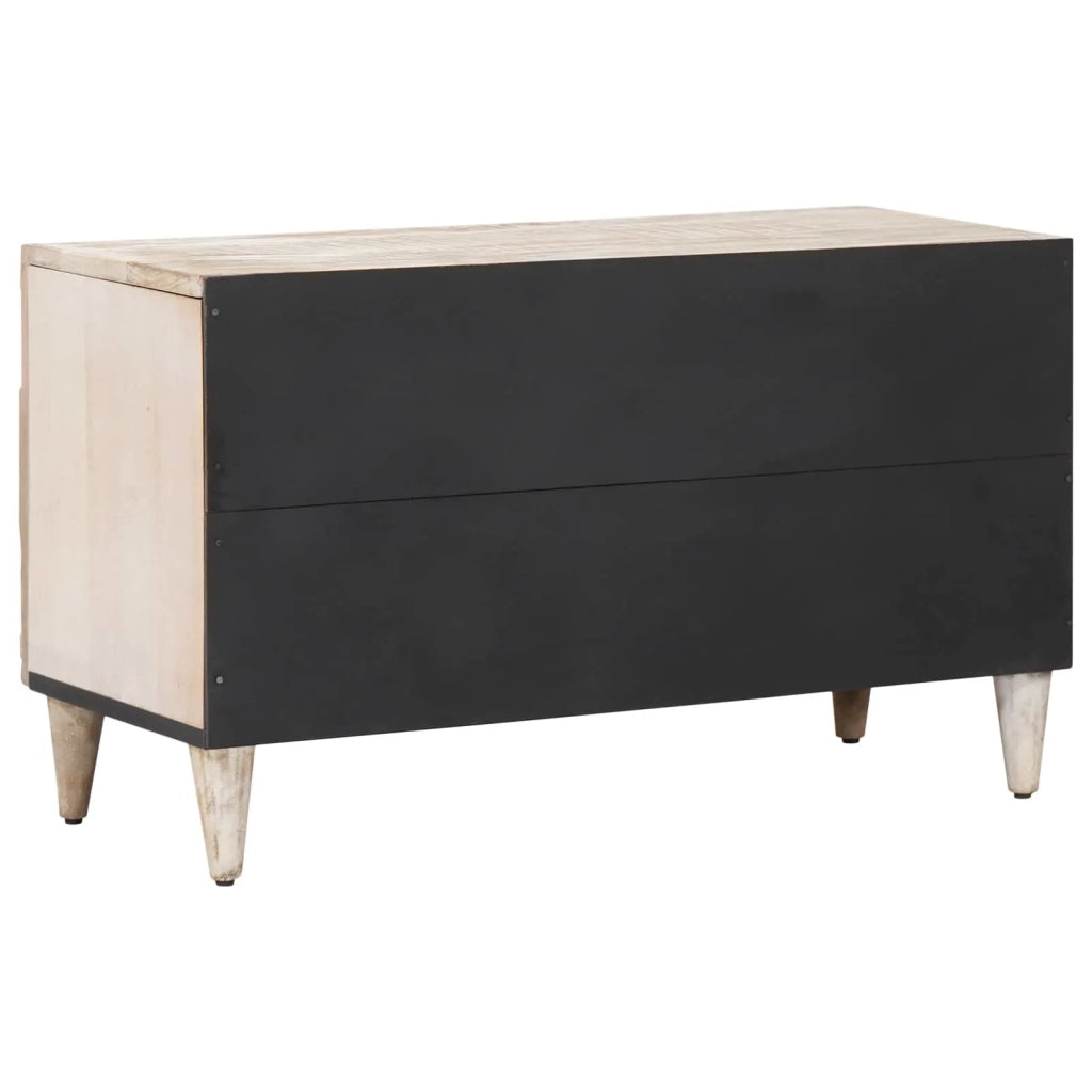 Mobile TV-Credenza per TV Bianco 80 x 31,5 x 46 cm Legno di mango massello