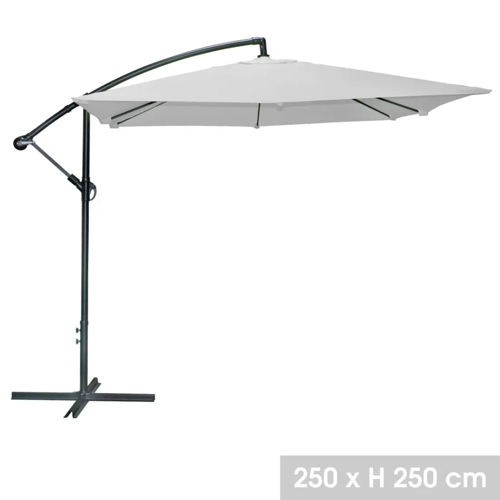 Ombrellone a sbalzo quadrato grigio chiaro 250x250x250 cm - Tessuto in poliestere 180 g/m² idrorepellente