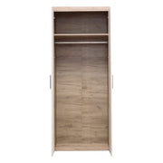 Armadio Camera da Letto Egna, Guardaroba 2 Ante Appendiabiti, 80x202h cm Bianco Larice