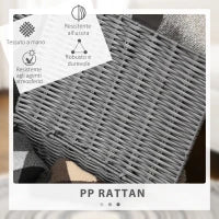 Set di 3 Cesti in Vimini PP con Coperchio di Diverse Dimensioni, Grigio