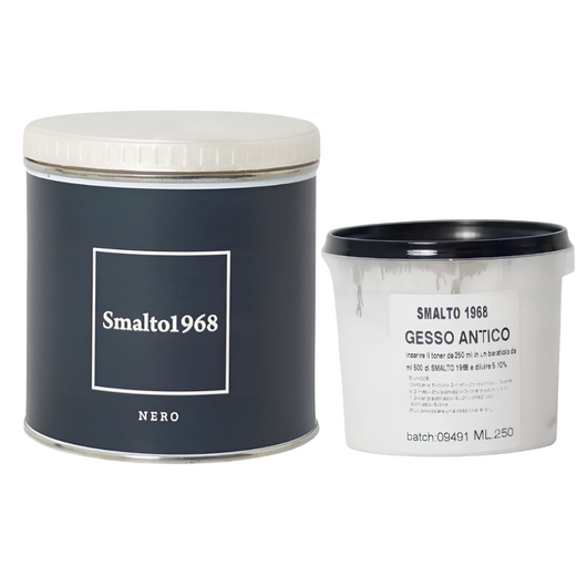 Smalto1968 base acqua gesso antico shabby chic finitura opaca multicolore l 0.5 *** colore- nero, confezione 1