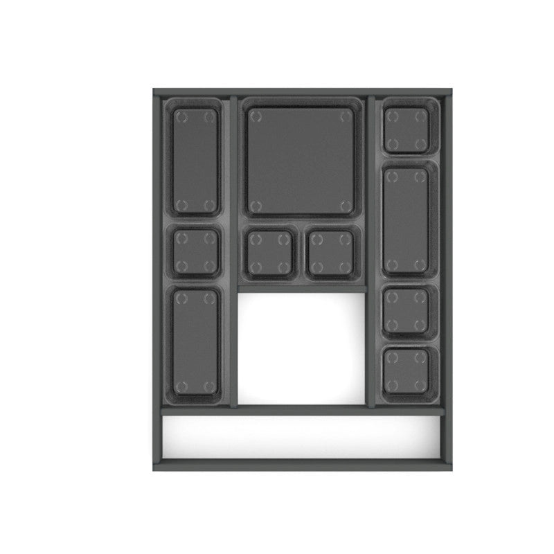 Organizzatore per cassetti Alumount 600x500, Alluminio, Grigio antracite