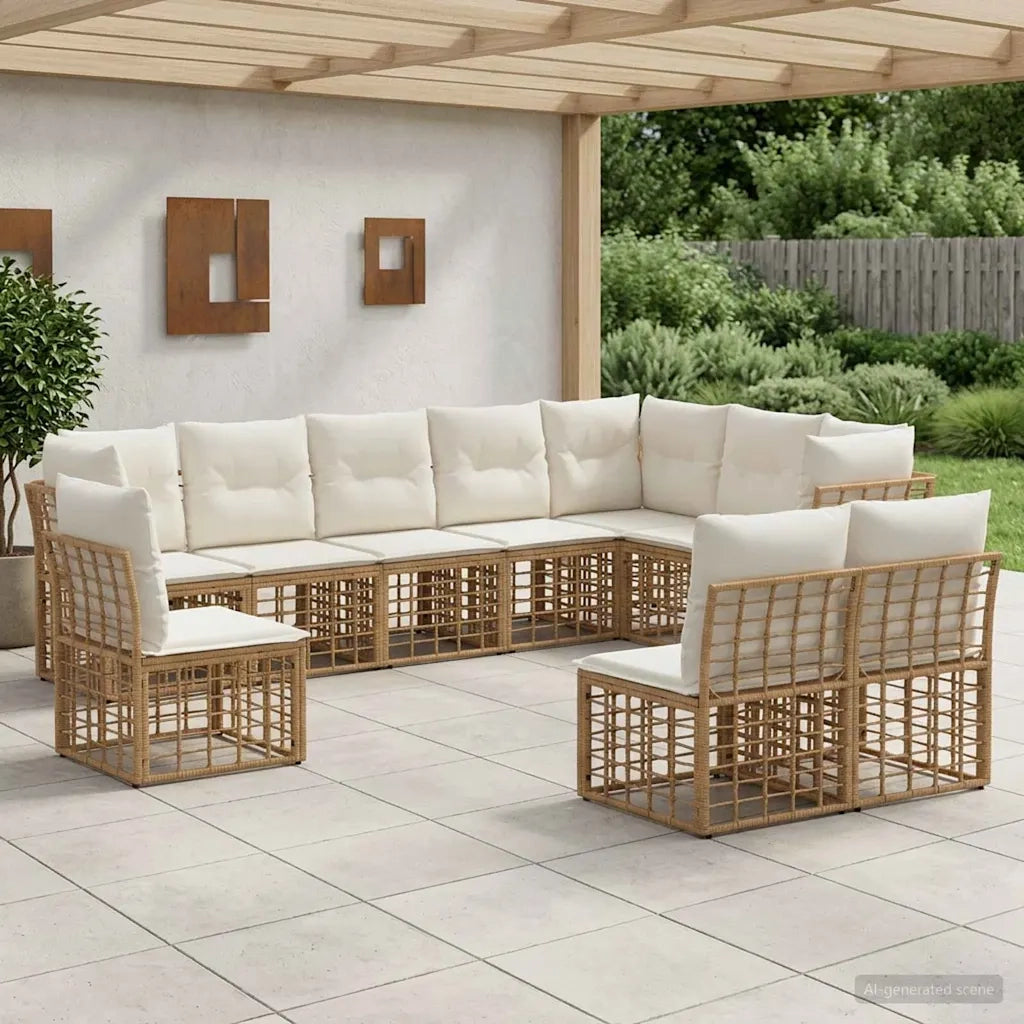 Set di divani da esterno Naturale Poliestere