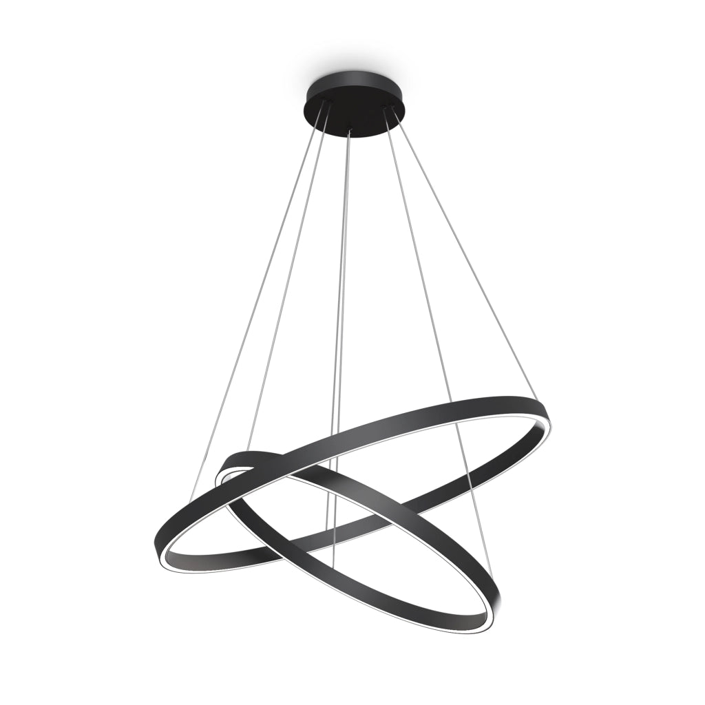 Lampada a sospensione Maytoni Rim 80cm LED nera 4000K