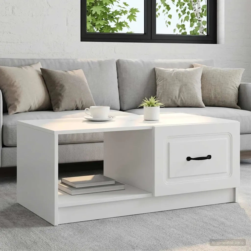 Tavolino da salotto Bianco 90 x 50 x 37 cm Legno ingegnerizzato 895875