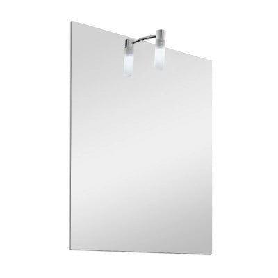 Specchio da bagno 50x70 cm reversibile con luce LED naturale in vetro