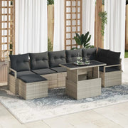 Set Divano da Giardino con cuscino 8 pcs Grigio chiaro 3348868