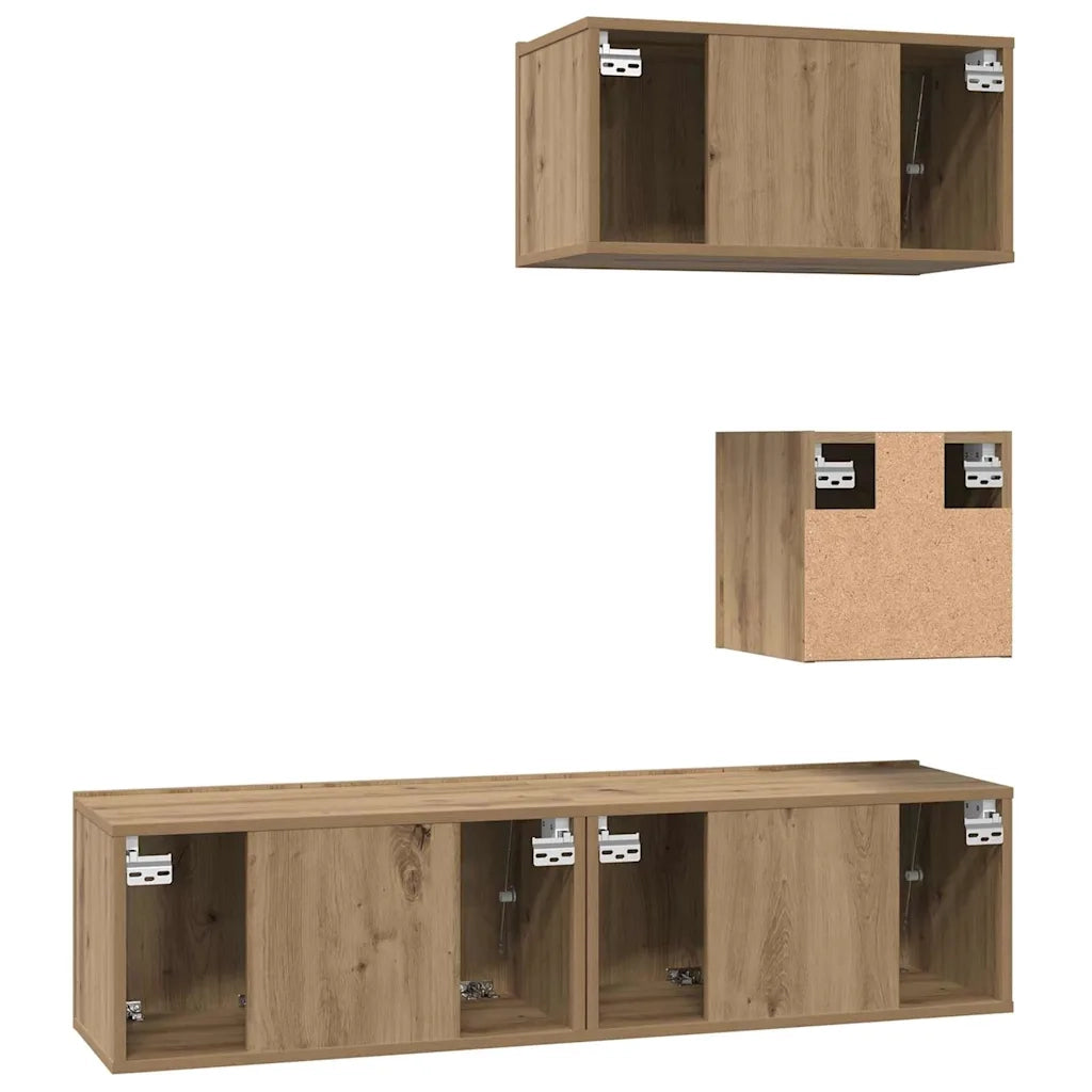 Set mobile TV 4 pcs Rovere artigianale Legno multistrato 3393149