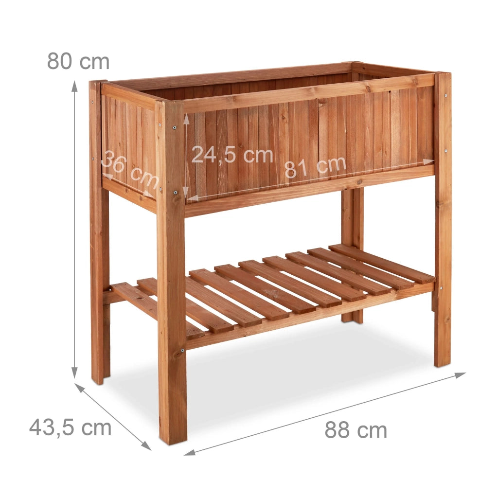 Fioriera portaoggetti per orto su gambe 4 gambe in legno di abete 88 cm 13_0002307
