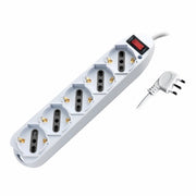 Multipresa 5 posti 10-16a-schuko con spina 10a piccola