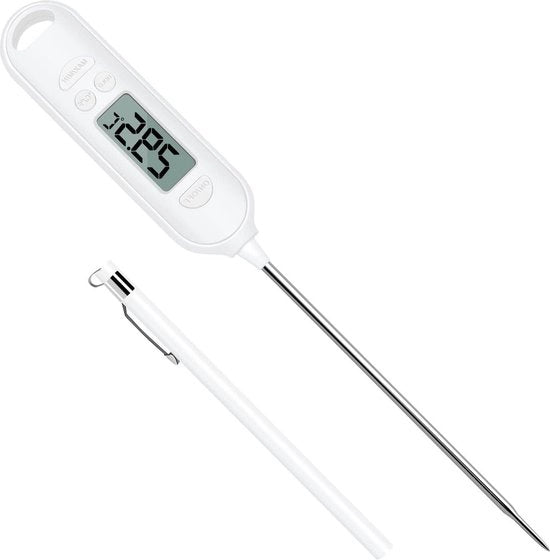 Termometro per carne con display LCD - lunga sonda - lettura diretta - per cucina - carne - olio - latte - vino - BBQ - acqua calda