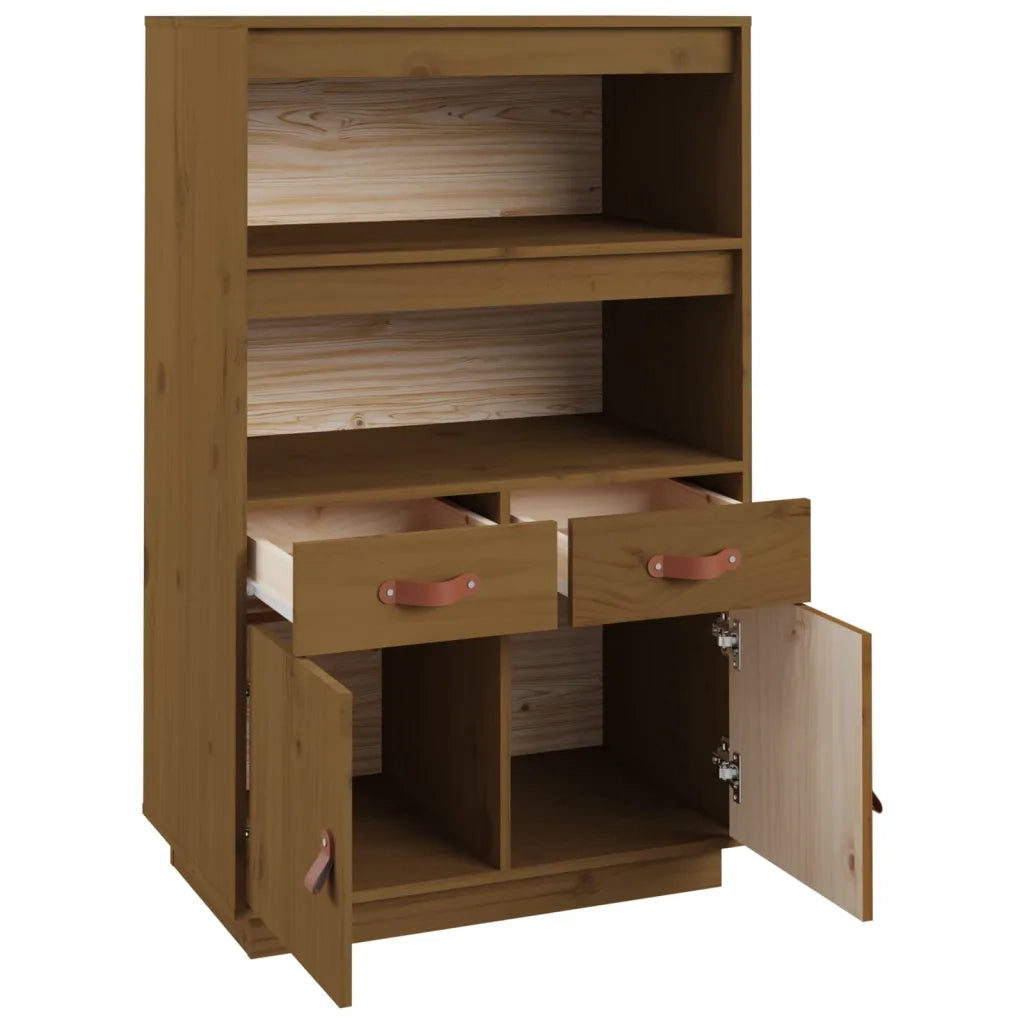 Credenza-Buffet-Armadio da cucina ambra 67x40x108,5 cm in Legno Massello di Pino 183649