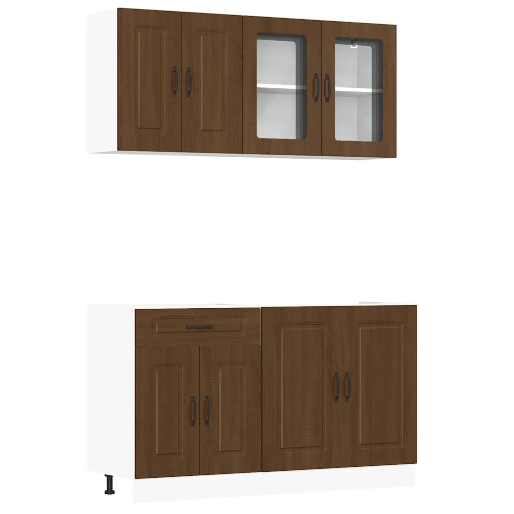 Set Mobili da Cucina 4 pz Kalmar Rovere Marrone in Truciolato