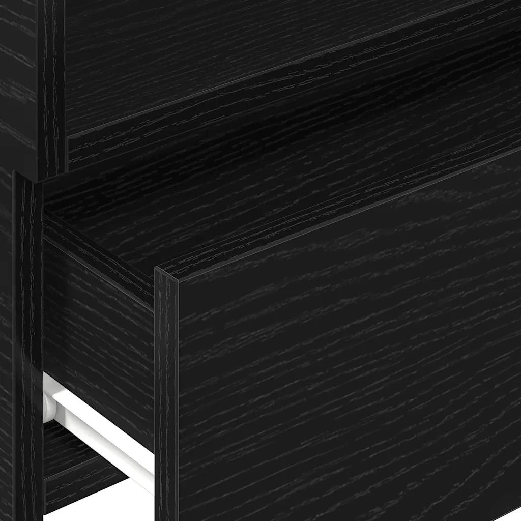 Comodino a Muro Nero 45x26x28,5 cm