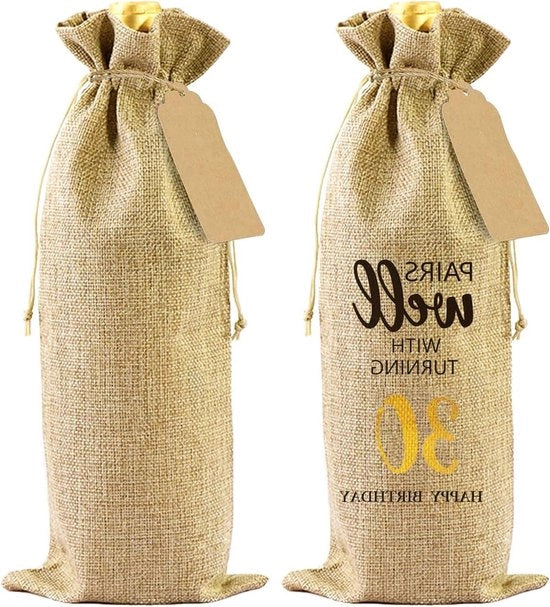 Trentesimo Compleanno Borse di Vetro Bottiglia di Vino Regalo - Regali di Compleanno per Donna e Uomo