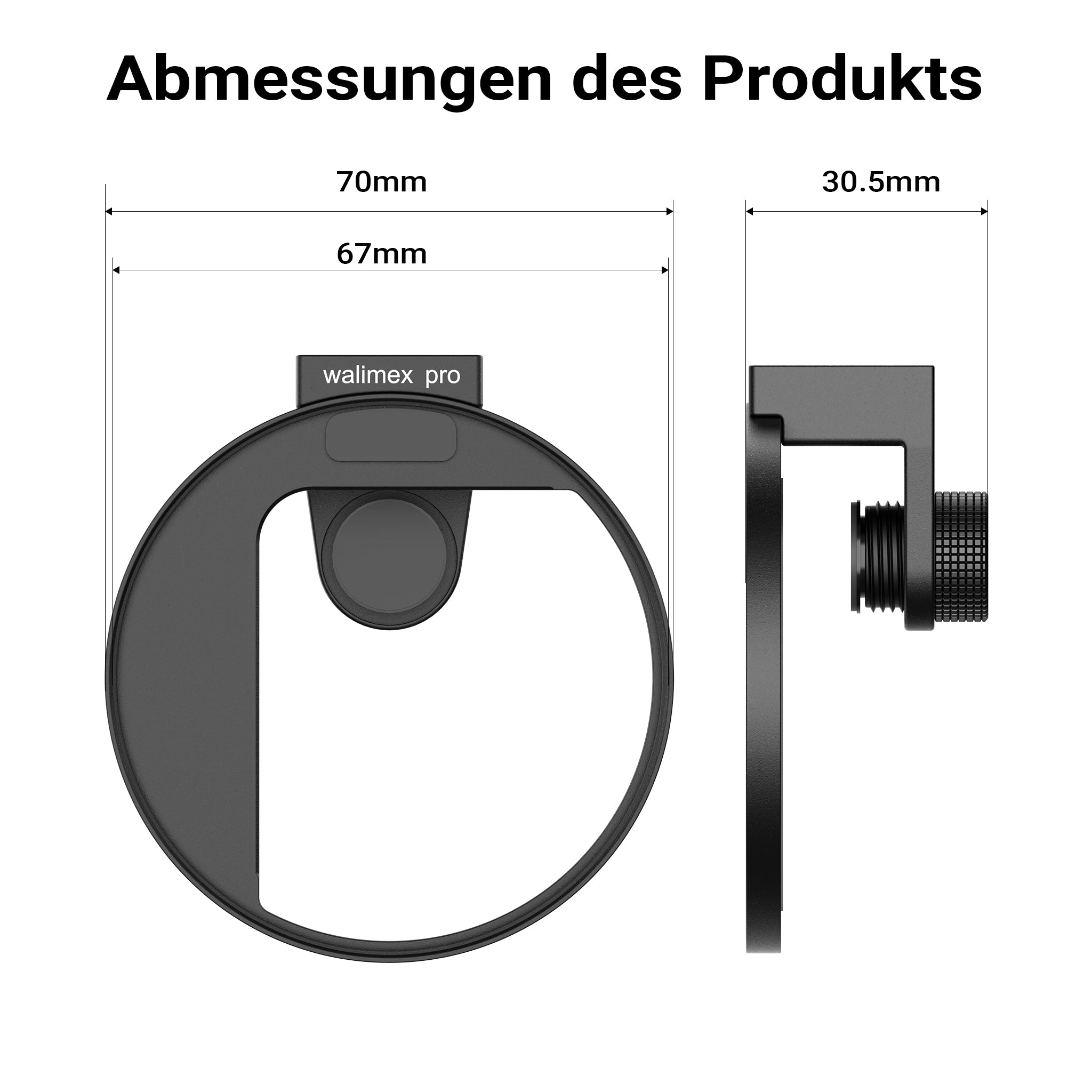 Portafiltro per smartphone, supporta filtri fotografici diffusione ND polarizzatore da 67 mm, attacco cold shoe per LED e microfono, accessorio per fotografia con cellulare