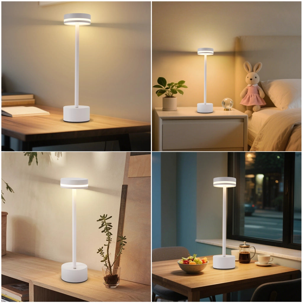 ZMH Lampada da tavolo LED bianca wireless touch dimmerabile H32cm per comodino camera letto