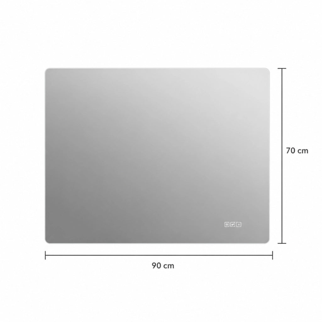 Specchio bagno led 70x90 specchio retroilluminato senza cornice; dimmerabile; antiappannamento; argento
