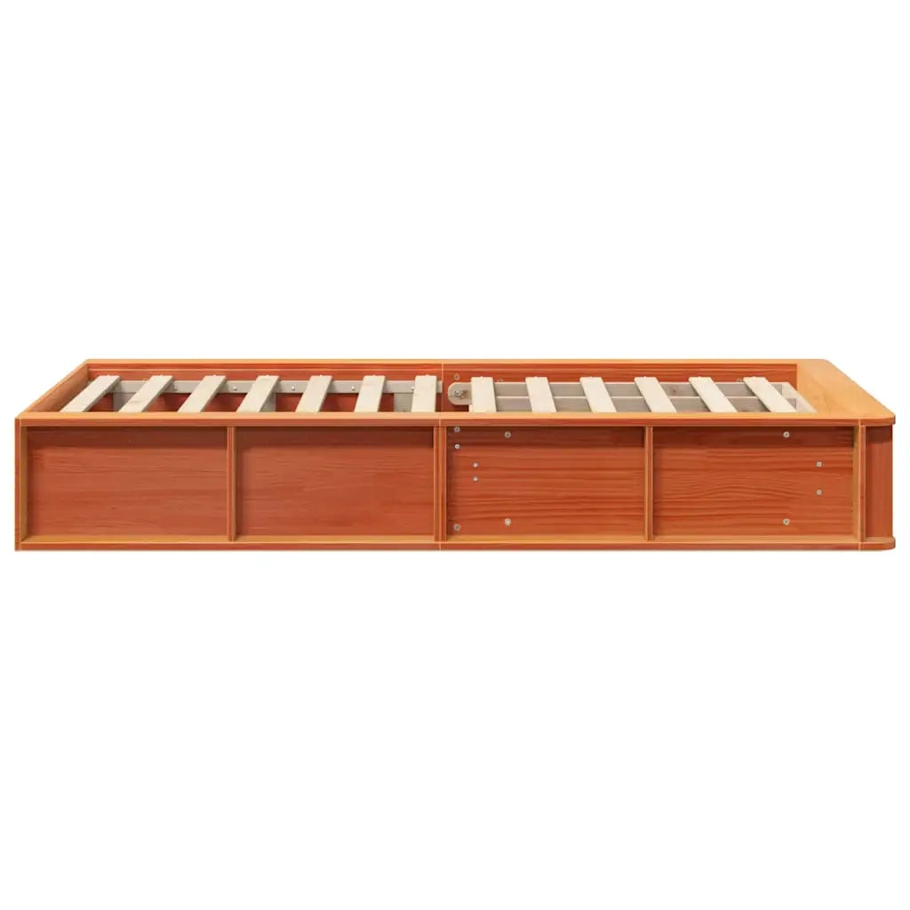vidaXL Struttura del letto Cera marrone 90 x 190 cm Legno massello