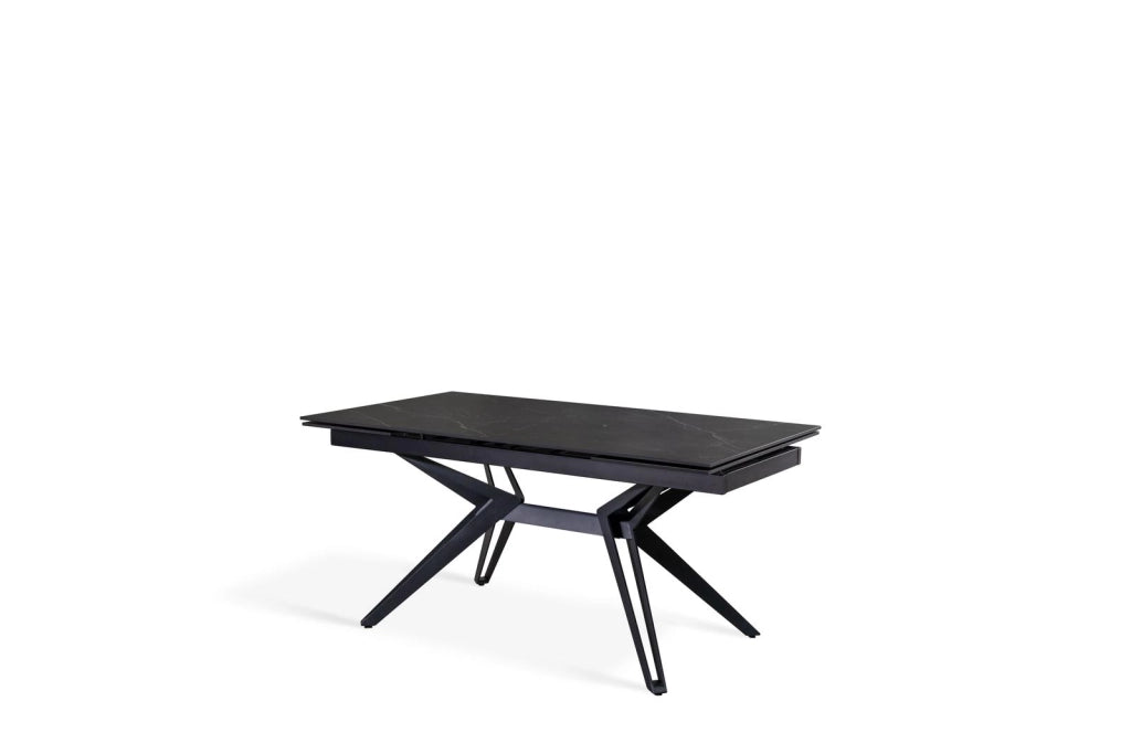 Tavolo Allungabile 160/240x90x76 cm in Ceramica Match 3  Nero Opaco