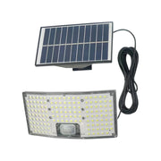 Faretto Solare LED Esterno 146 LED con Sensore Crepuscolare e Movimento, Luce Fredda 6500K, IP65, 460 Lumen, con Telecomando, con Pannello Separato, Cavo 5m