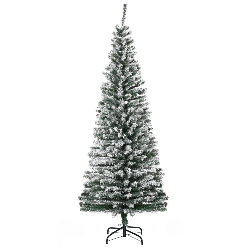 Albero di Natale artificiale, 180 cm, a forma di pino con neve, 492 punte, per uso interno.
