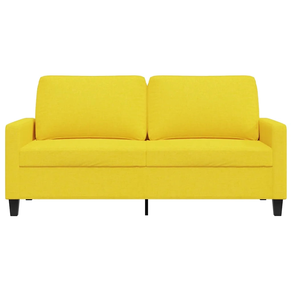 Divano a 2 Posti Giallo Chiaro 140 cm in Tessuto 359168