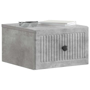 Set di 2 Comodini | Armadio da Notte | Mobiletto da notte a muro con cassetto Grigio Cemento