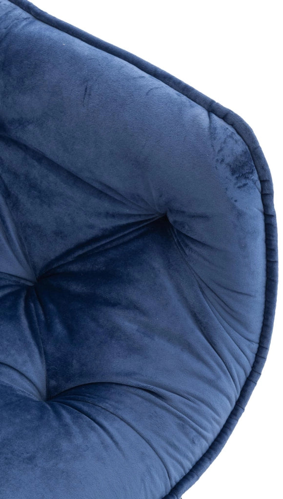 Set di 4 poltroncine Tanna in velluto blu