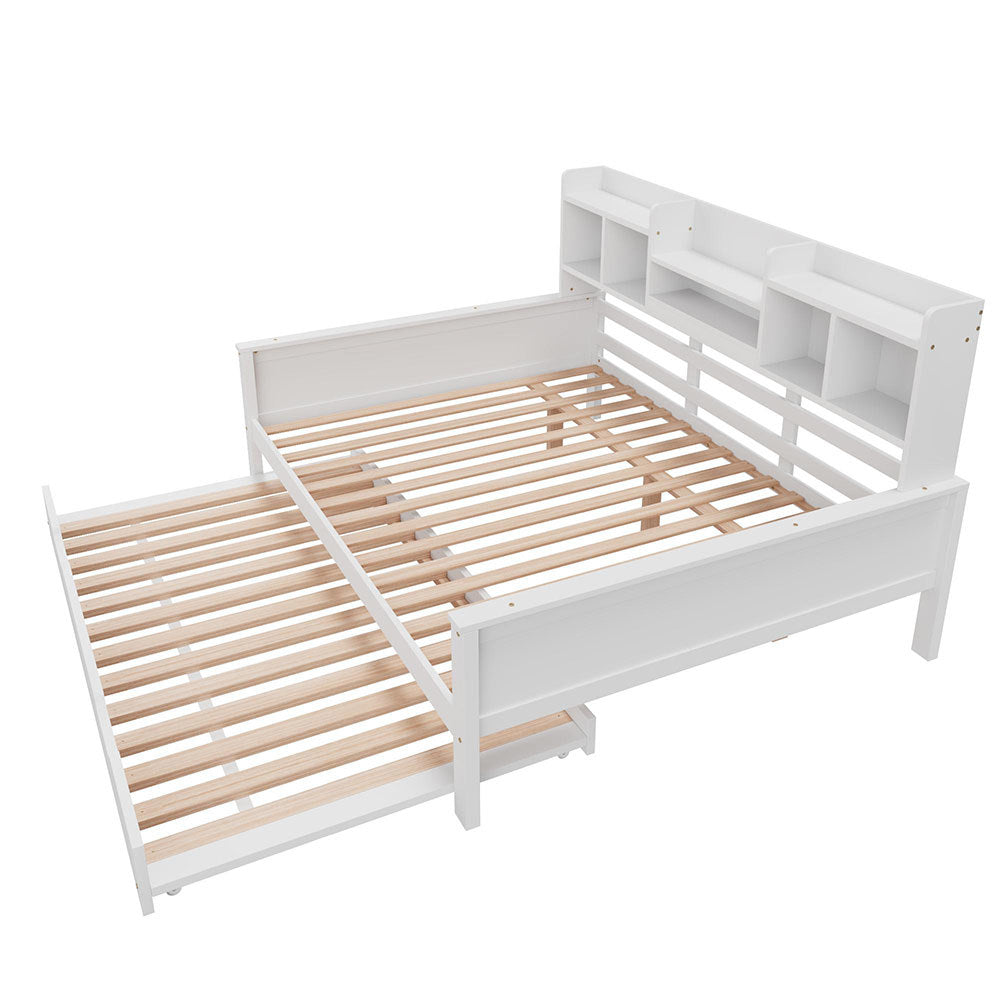 Divano letto estendibile 140x200cm - Xylo - bianco, scomparto, doghe