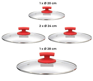 Batteria di Pentole 9 Pezzi in Alluminio Pressofuso Antiaderente Olympia Love