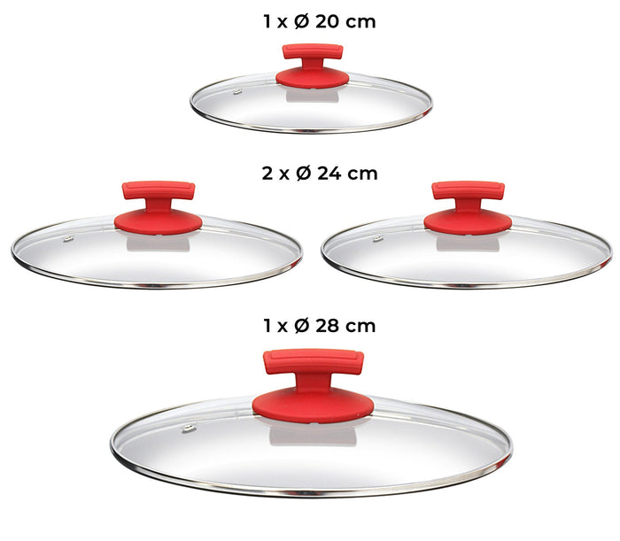 Batteria di Pentole 9 Pezzi in Alluminio Pressofuso Antiaderente Olympia Love