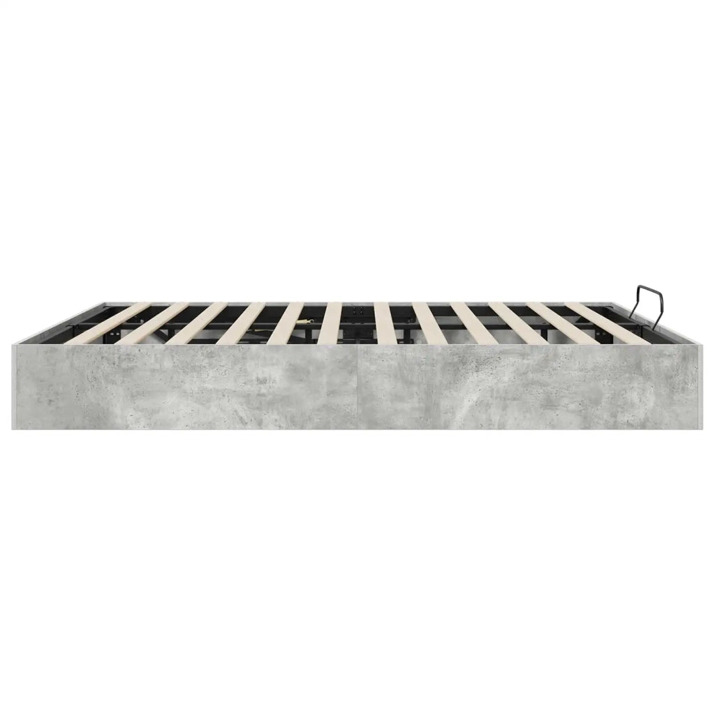 Letto ottomano Grigio cemento 160 x 200 cm Legno multistrato