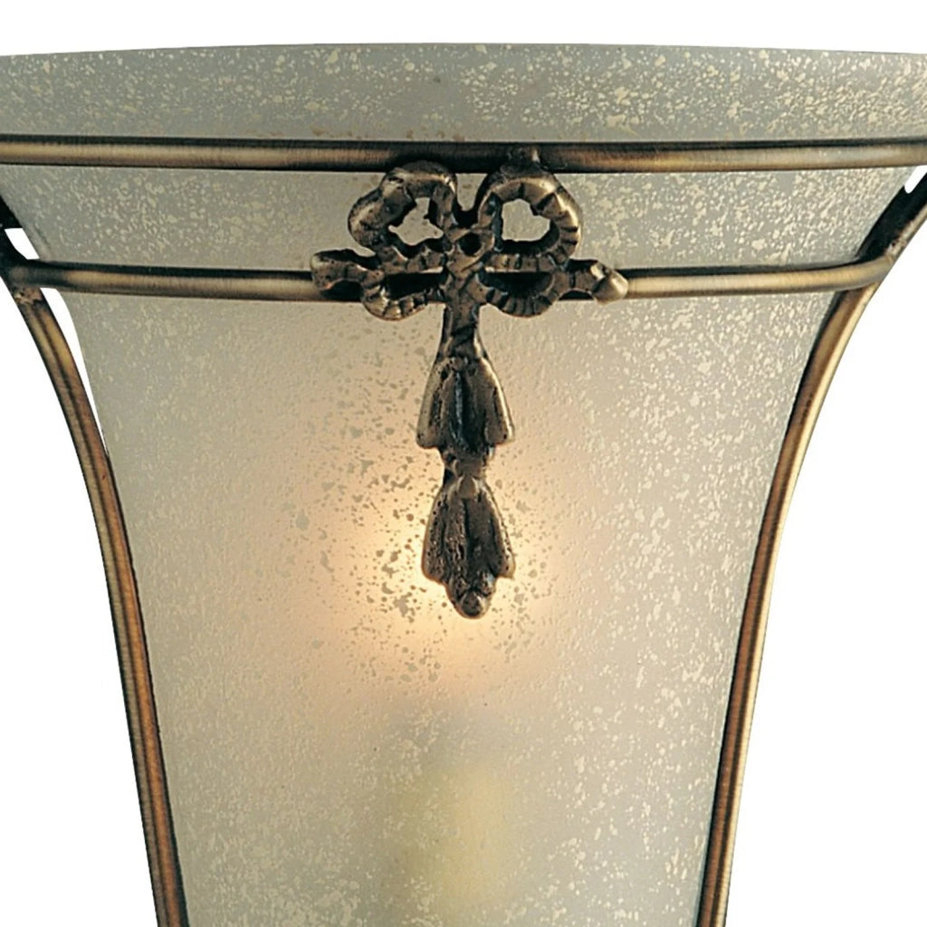 Applique Contemporanea Nashville Ottone Bronzo Vetro Ambra 1 Luce E14