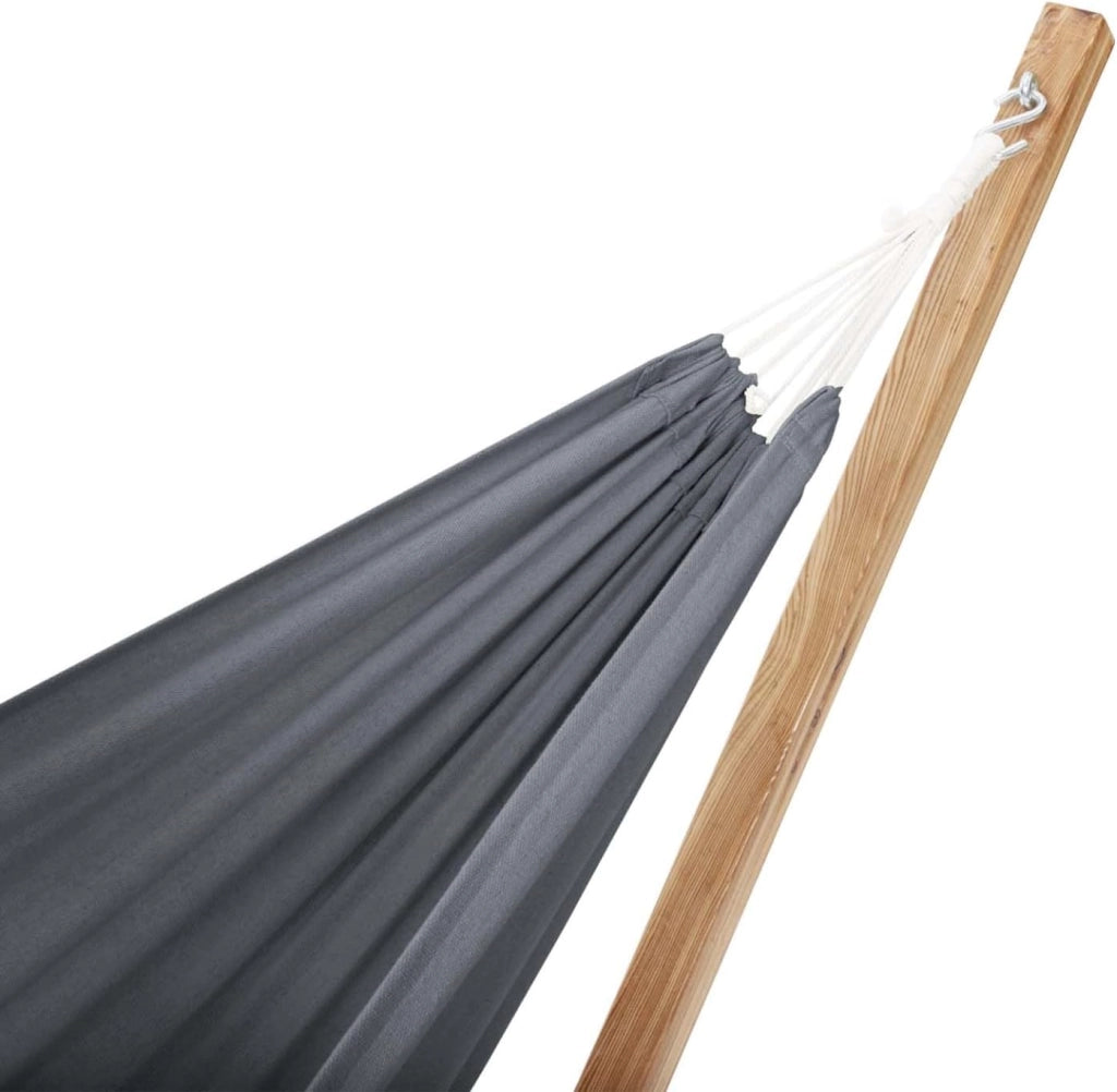 Amaca con supporto in legno e tela grigio antracite TAHITI