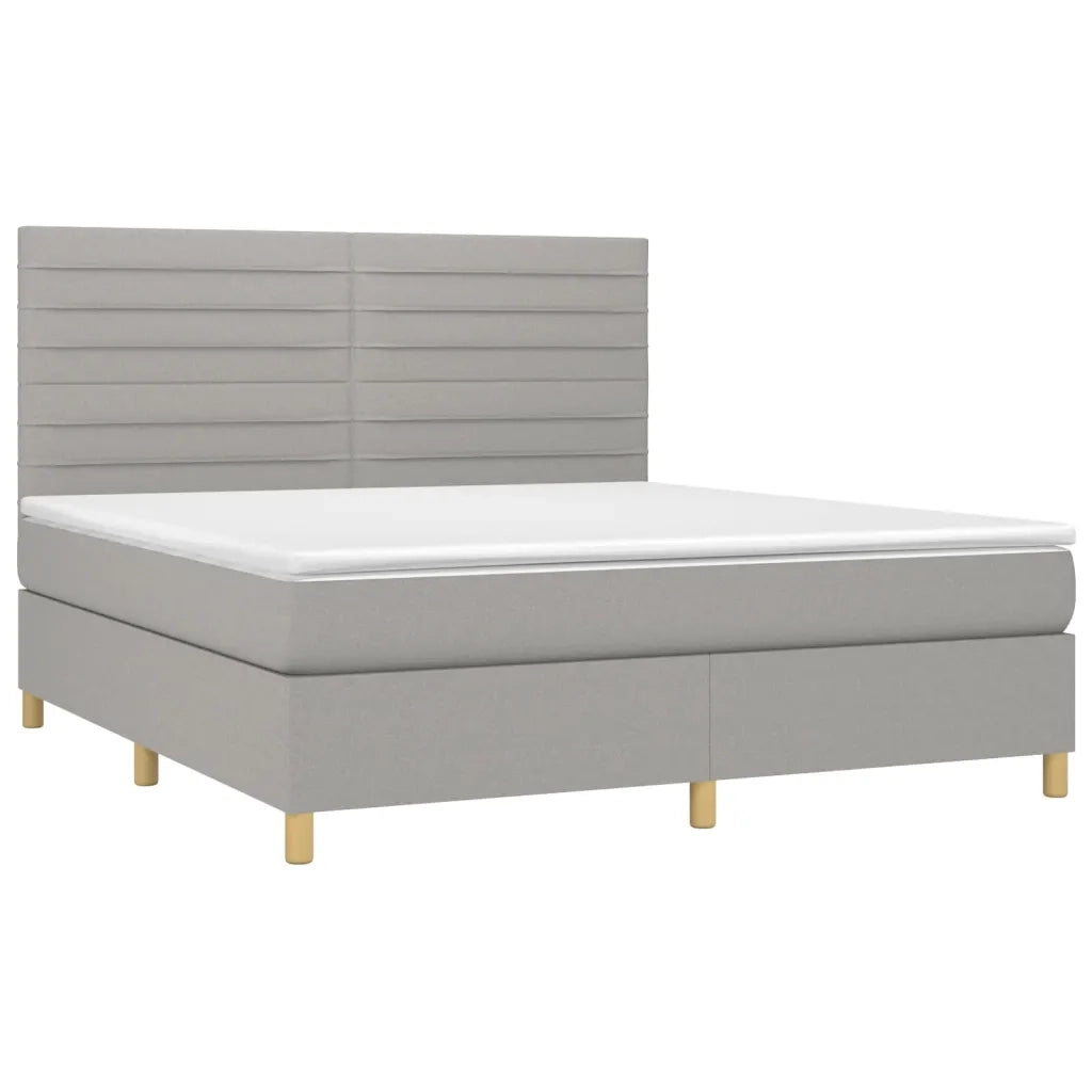 Giroletto a Molle con Materasso Grigio Chiaro160x200 cm Tessuto 3142425