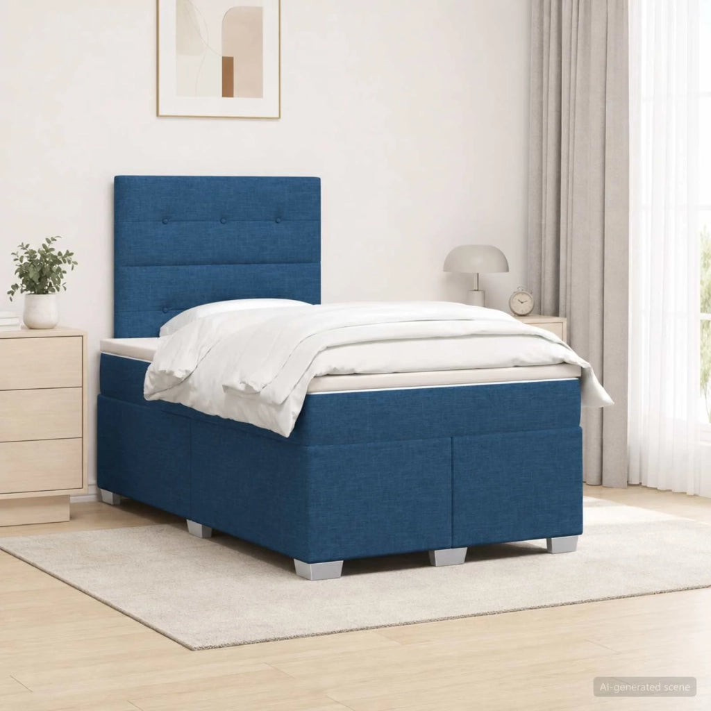 Letto box spring con materasso Blu 120 x 190 cm Tessuto 3454830