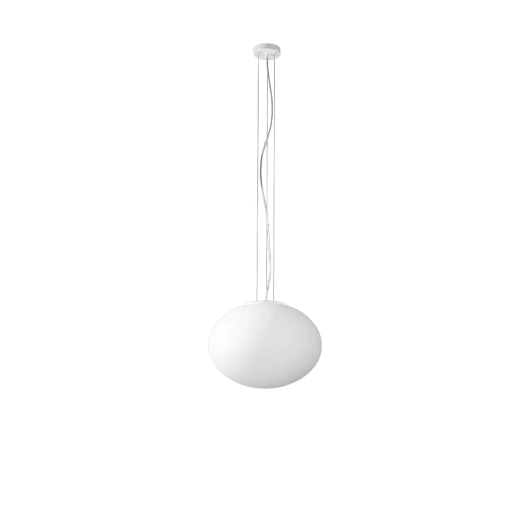 Sospensione Contemporanea Saturno Vetro Bianco 2 Luci E27 Ip20 D40